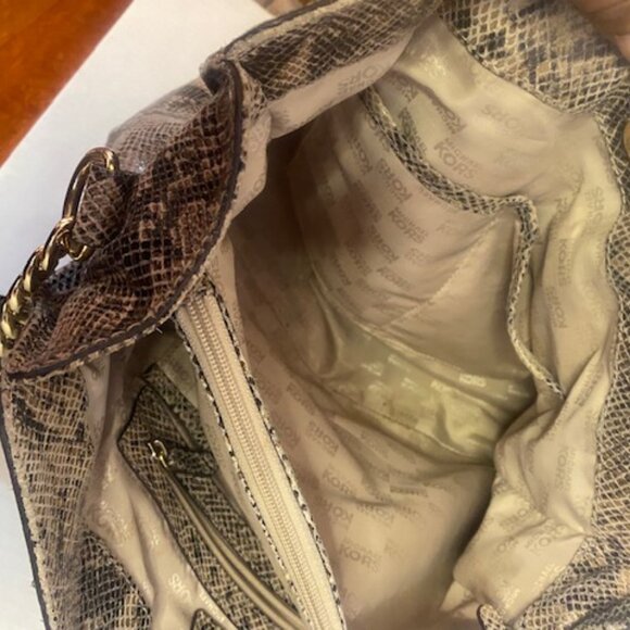 Michael Kors Michael Kors Hamilton Python-Embossed Satchel - Picture 9 of 9